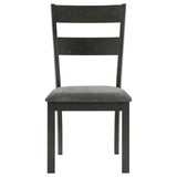 Jakob Gray/Black Upholstered Side Chairs with Ladder Back, Set of 2