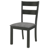 Jakob Gray/Black Upholstered Side Chairs with Ladder Back, Set of 2