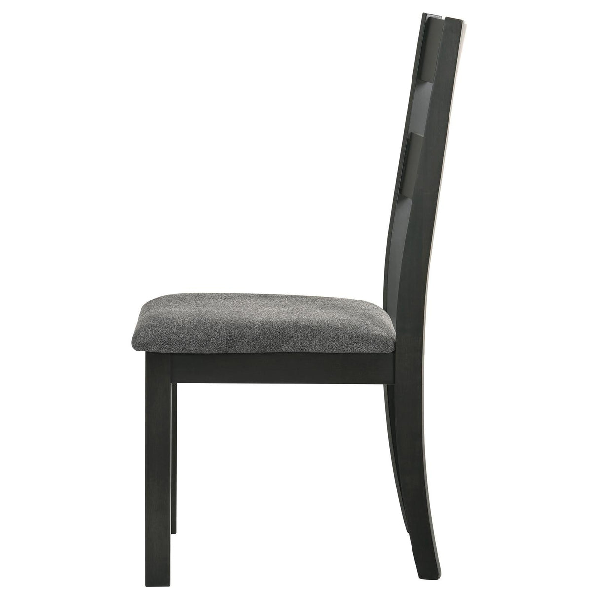 Jakob Gray/Black Upholstered Side Chairs with Ladder Back, Set of 2