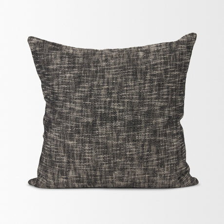 Jalia Cream and Black Cotton Decorative Square Pillow Cover by Mercana at Eve Furniture