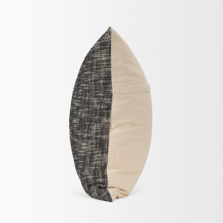 Jalia Cream and Black Cotton Decorative Square Pillow Cover by Mercana at Eve Furniture