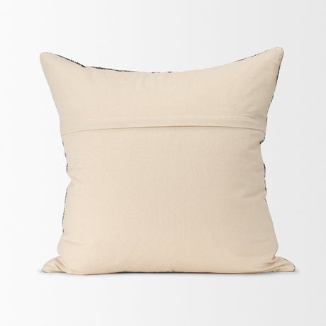 Jalia Cream and Black Cotton Decorative Square Pillow Cover by Mercana at Eve Furniture