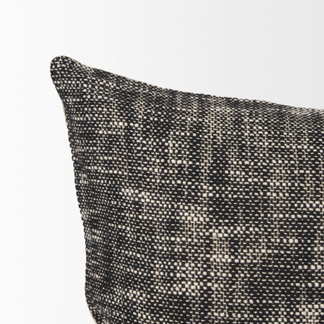 Jalia Cream and Black Cotton Decorative Square Pillow Cover by Mercana at Eve Furniture