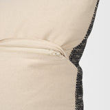 Jalia Cream and Black Cotton Decorative Square Pillow Cover by Mercana at Eve Furniture