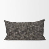 Jalia Cream/Black Cotton Decorative Lumbar Pillow Cover w/Down Filler, Set of 2 by Mercana at Eve Furniture