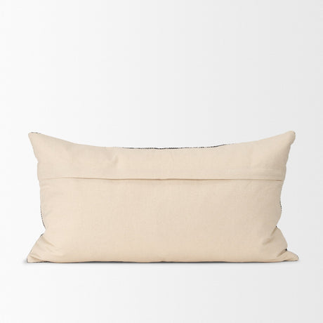Jalia Cream/Black Cotton Decorative Lumbar Pillow Cover w/Down Filler, Set of 2 by Mercana at Eve Furniture