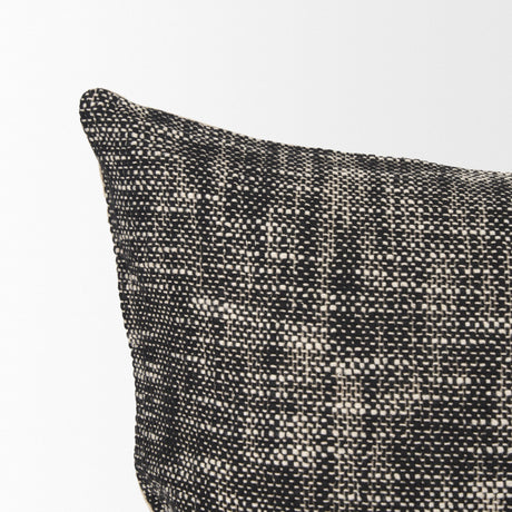 Jalia Cream/Black Cotton Decorative Lumbar Pillow Cover w/Down Filler, Set of 2 by Mercana at Eve Furniture