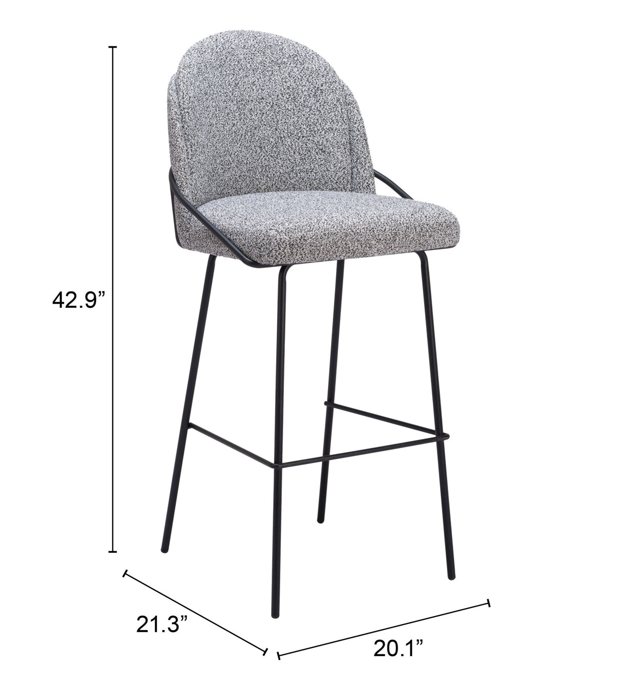 Jambi Barstool Black & White by Zuomod at Eve Furniture