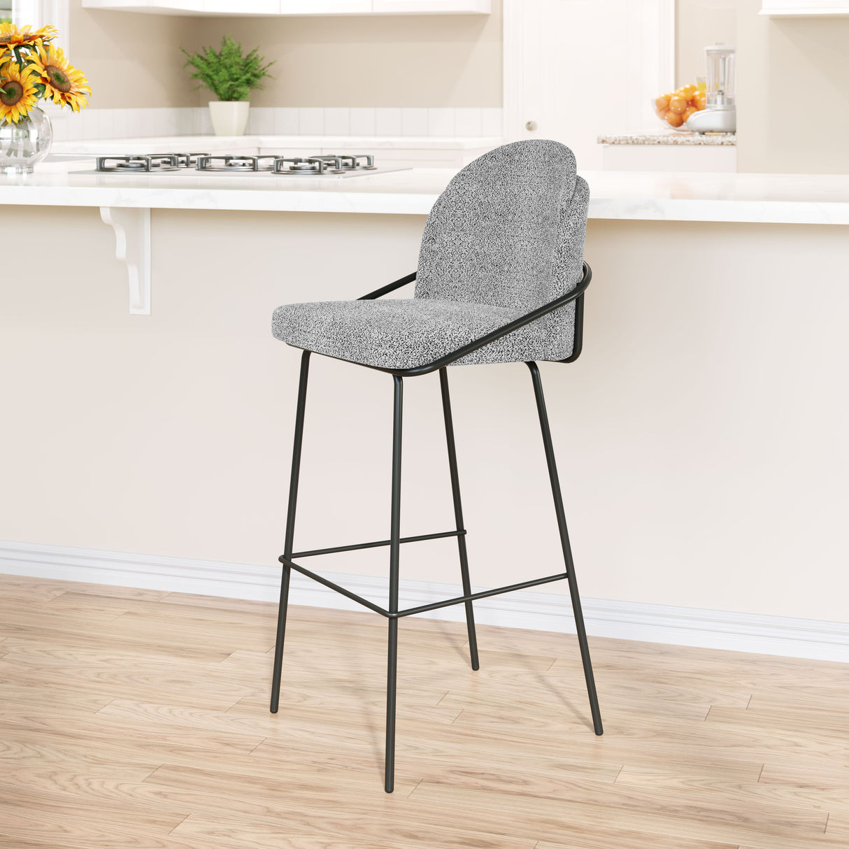 Jambi Barstool Black & White by Zuomod at Eve Furniture