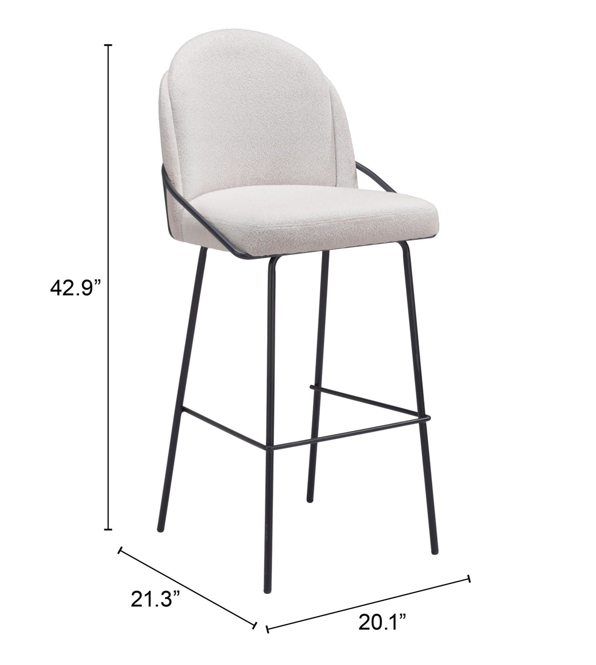 Jambi Barstool Ivory by Zuomod at Eve Furniture