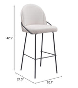 Jambi Barstool Ivory by Zuomod at Eve Furniture