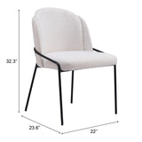 Jambi Dining Chair Ivory by Zuomod at Eve Furniture