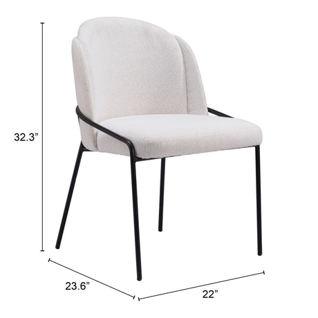 Jambi Dining Chair Ivory by Zuomod at Eve Furniture