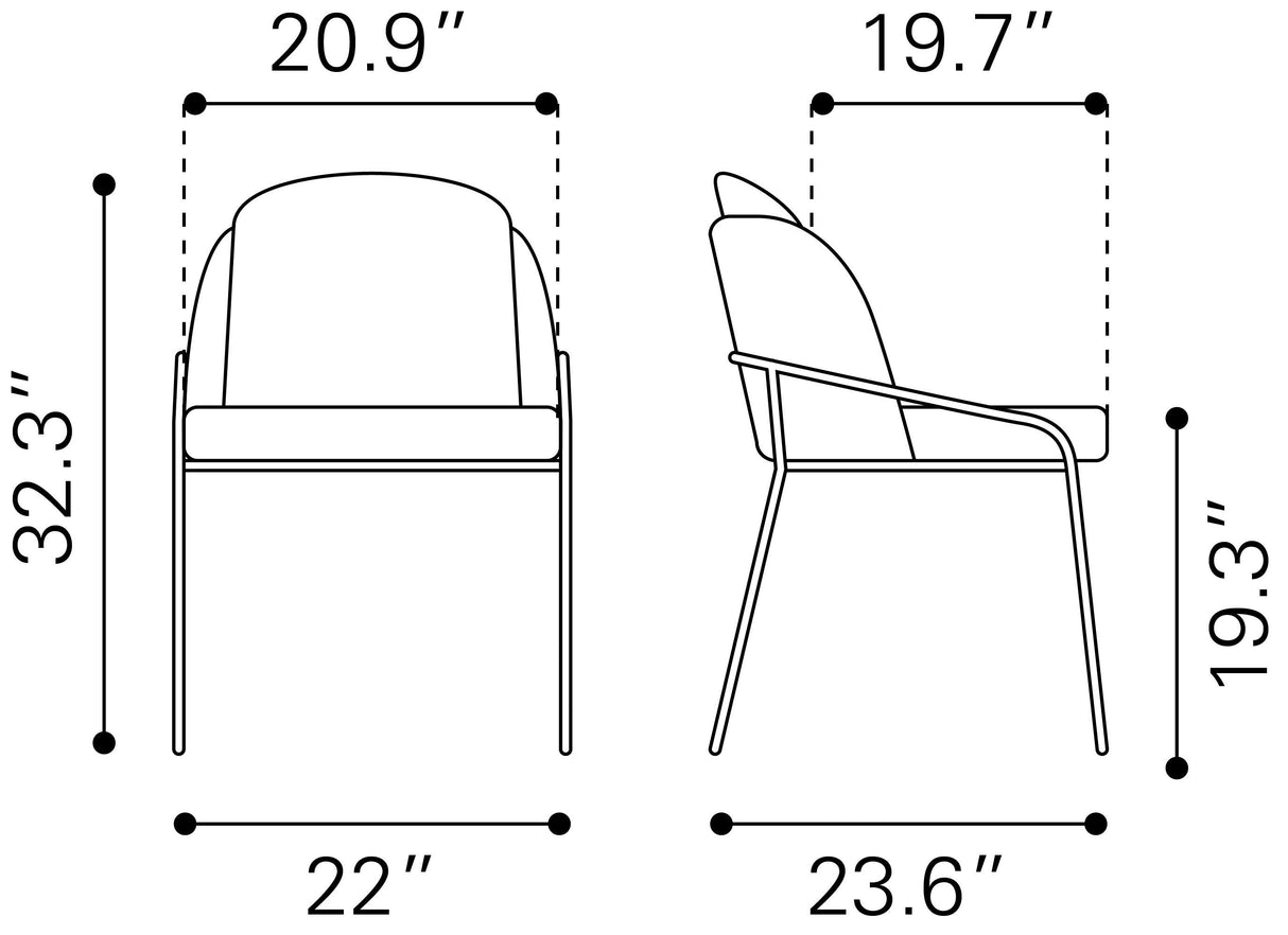 Jambi Dining Chair Ivory by Zuomod at Eve Furniture