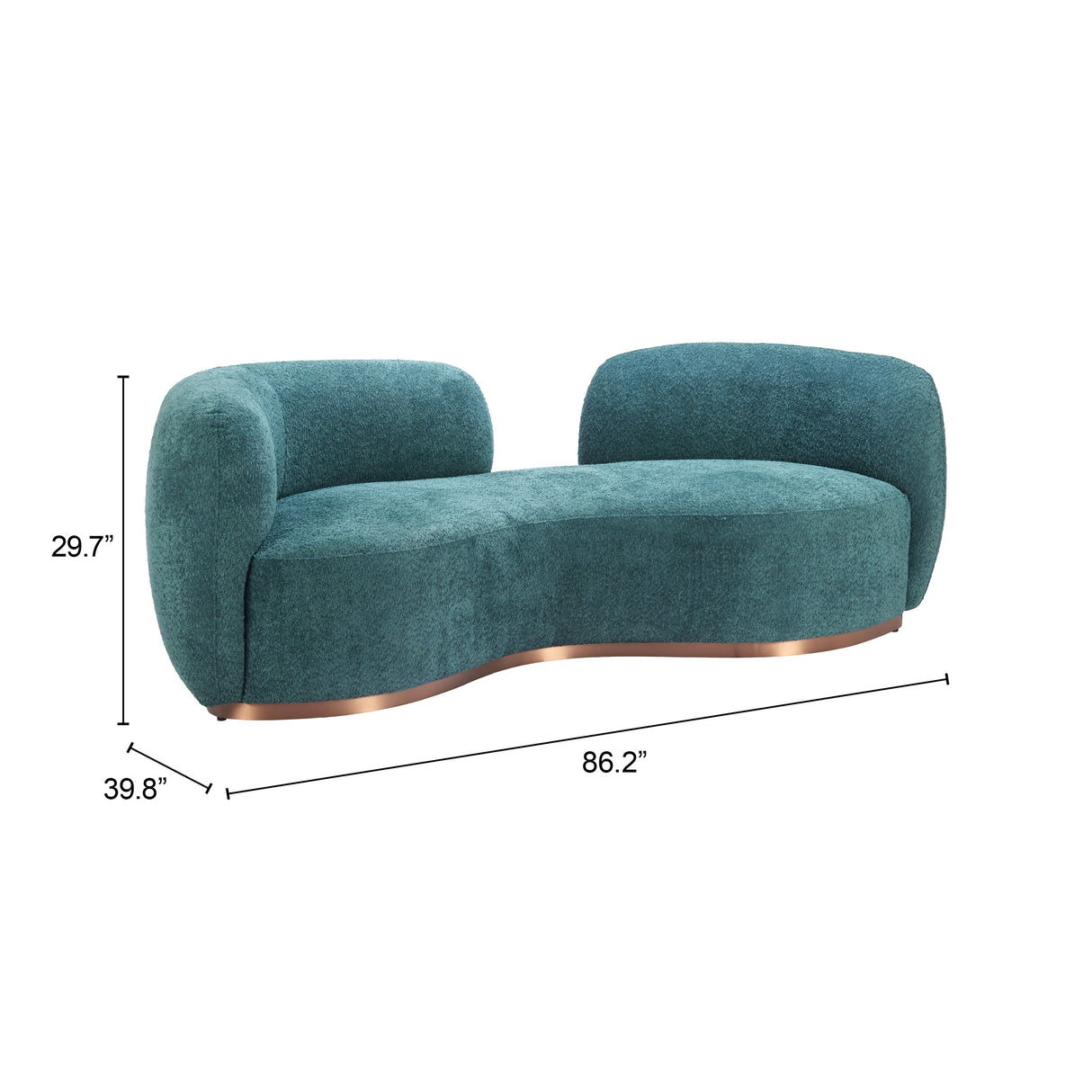 Jamela Teal Sofa by Zuomod at Eve Furniture