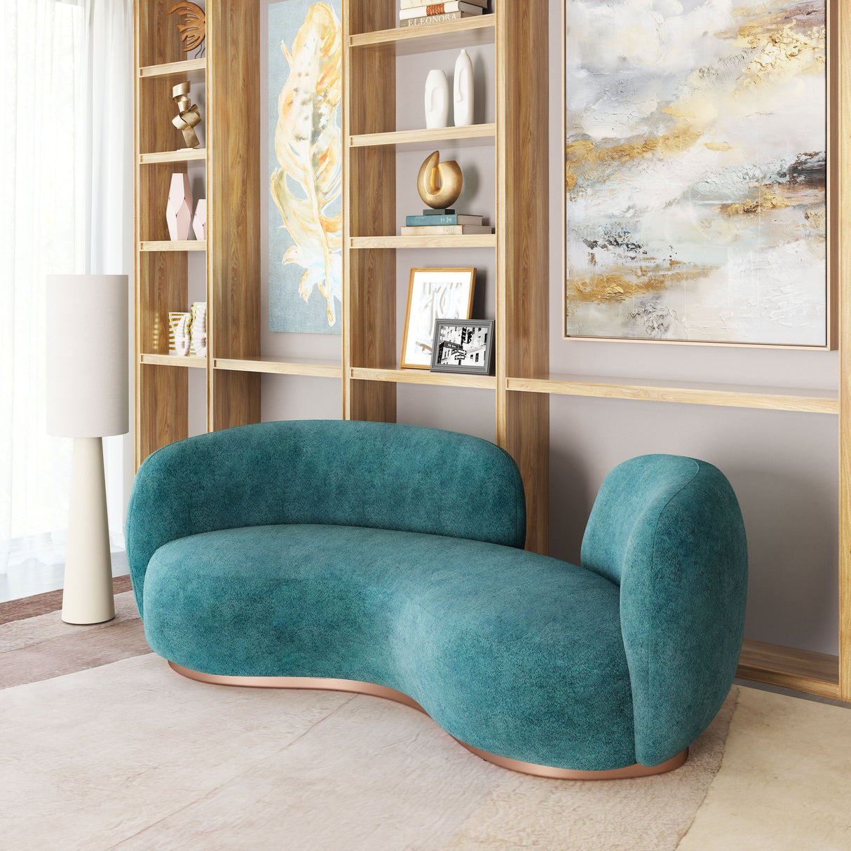 Jamela Teal Sofa by Zuomod at Eve Furniture