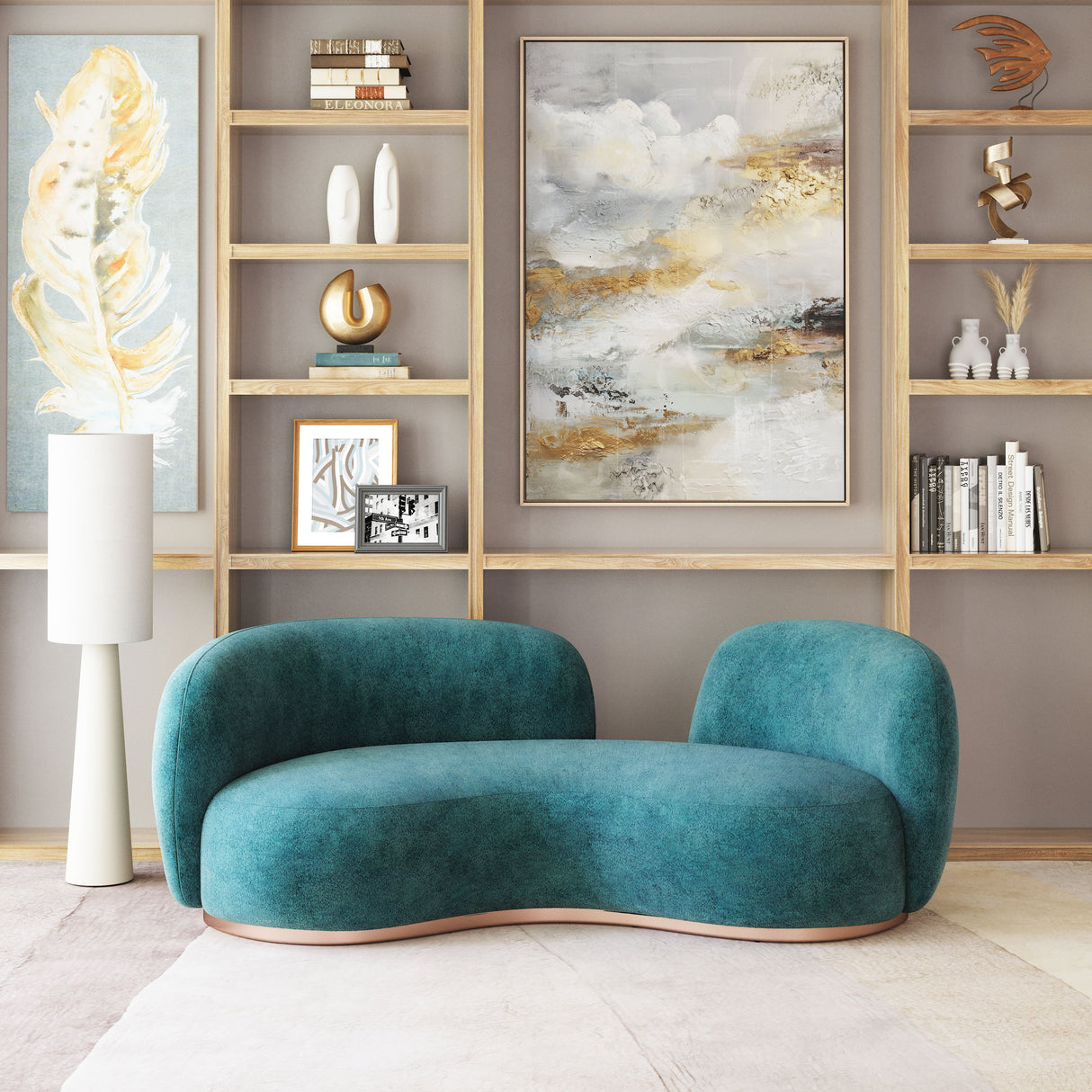Jamela Teal Sofa by Zuomod at Eve Furniture
