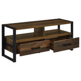 James 2-drawer Composite Wood 48" TV Stand Dark Pine