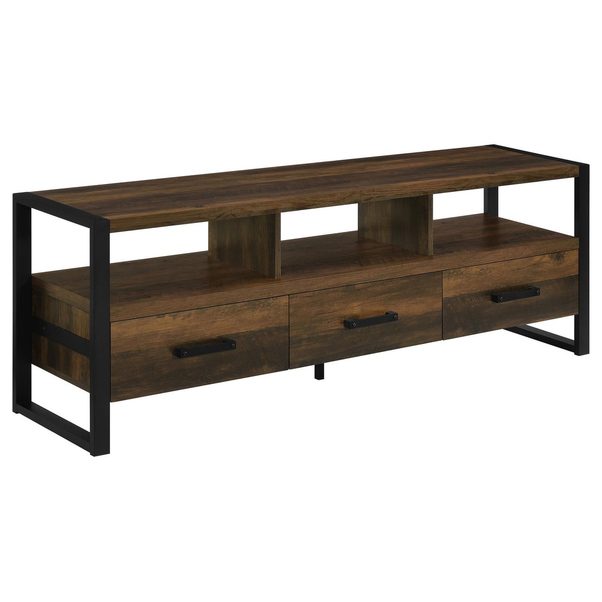 James 3-drawer Composite Wood 60" TV Stand Dark Pine