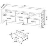 James 3-drawer Composite Wood 60" TV Stand Dark Pine