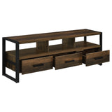 James 3-drawer Composite Wood 60" TV Stand Dark Pine