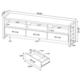 James 3-drawer Composite Wood 71" TV Stand Antique Pine