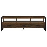 James 3-drawer Composite Wood 71" TV Stand Dark Pine