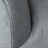 James II Gray Blue Velvet Covered Seat w Gold Swivel Base Accent Chair by Mercana at Eve Furniture