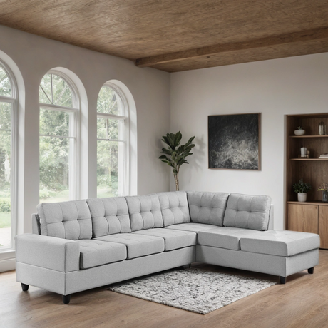 James Light Gray Reversible Sectional by Happy Homes at Eve Furniture