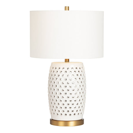 Jameson White Table Lamp With Nightlight by Crestview at Eve Furniture