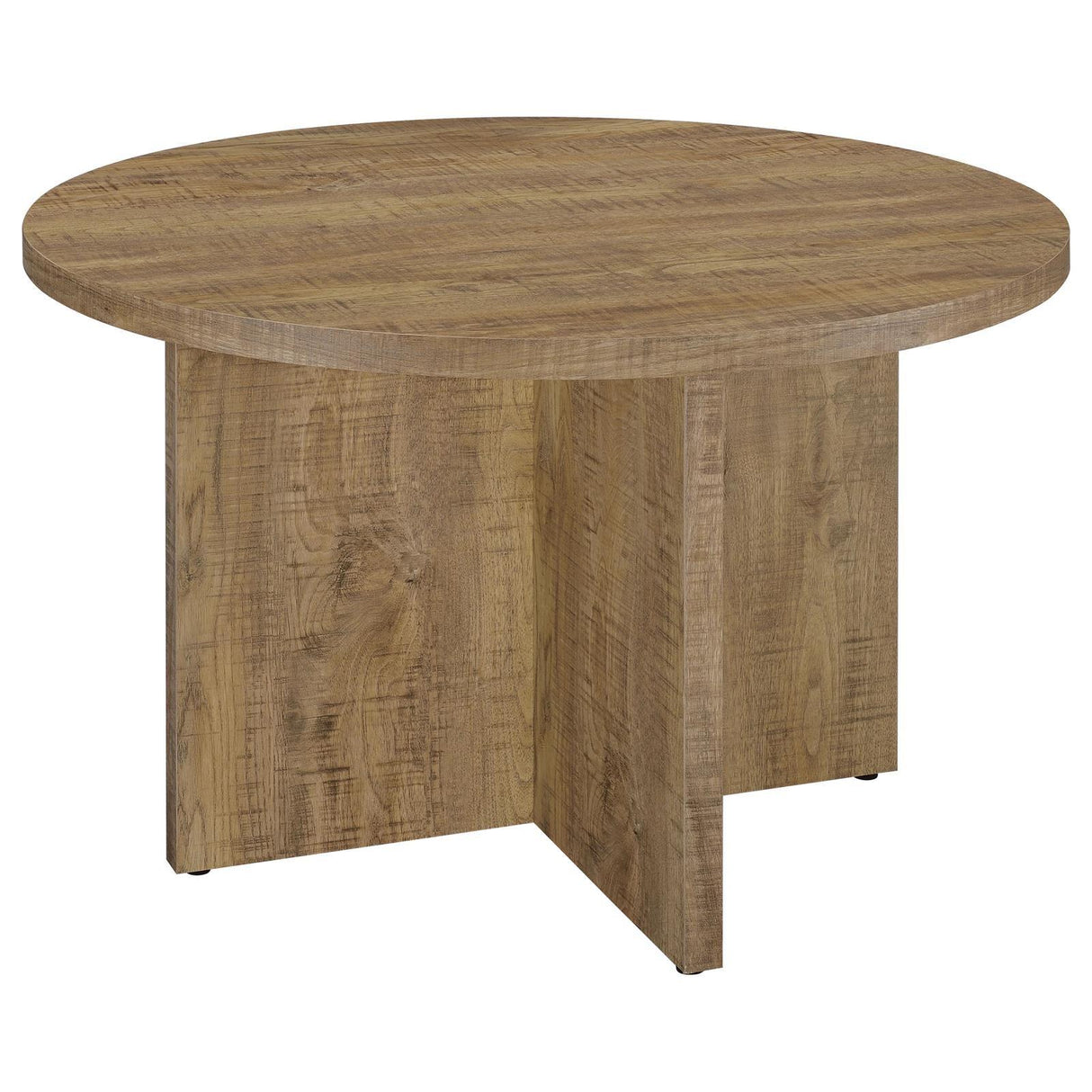 Jamestown Mango Brown Round Engineered Wood Dining Table with Decorative Laminate by Coaster at Eve Furniture