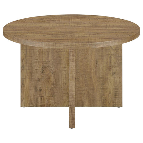 Jamestown Mango Brown Round Engineered Wood Dining Table with Decorative Laminate by Coaster at Eve Furniture