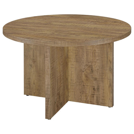 Jamestown Mango Brown Round Engineered Wood Dining Table with Decorative Laminate by Coaster at Eve Furniture