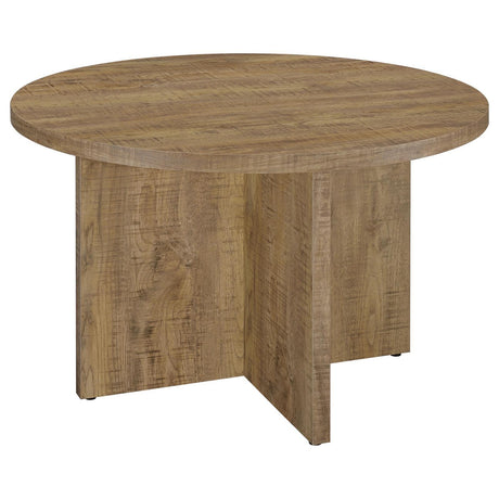 Jamestown Mango Brown Round Engineered Wood Dining Table with Decorative Laminate by Coaster at Eve Furniture