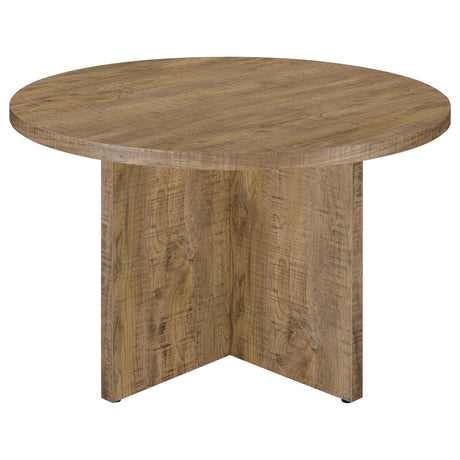 Jamestown Mango Brown Round Engineered Wood Dining Table with Decorative Laminate by Coaster at Eve Furniture