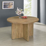 Jamestown Mango Brown Round Engineered Wood Dining Table with Decorative Laminate by Coaster at Eve Furniture