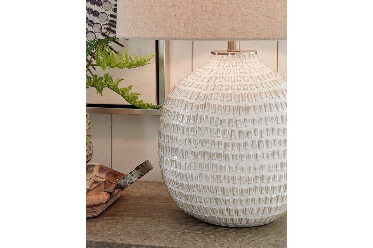 Jamon Beige Table Lamp by Ashley at Eve Furniture