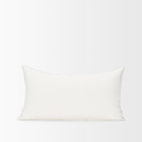 Janelle Cream w/ Indigo Print Linen Lumbar Decorative Pillow Cover by Mercana at Eve Furniture