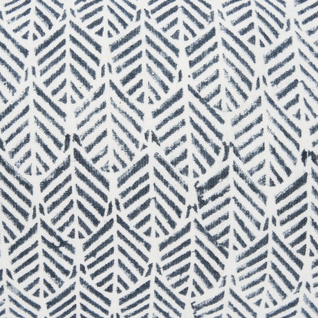 Janelle Cream w/ Indigo Print Linen Lumbar Decorative Pillow Cover by Mercana at Eve Furniture