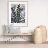 Janelle Cream w/ Indigo Print Linen Lumbar Decorative Pillow Cover by Mercana at Eve Furniture