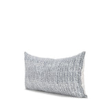 Janelle Cream w/ Indigo Print Linen Lumbar Decorative Pillow Cover by Mercana at Eve Furniture
