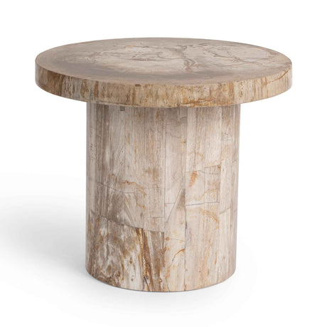 Janelle Sepia Vein Round Accent Table by Classic Home at Eve Furniture