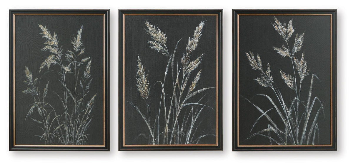 Janisburg Black/White/Brown Wall Art, Set of 3 by Ashley at Eve Furniture