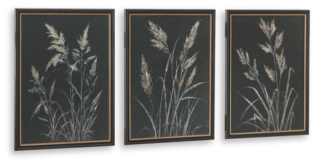 Janisburg Black/White/Brown Wall Art, Set of 3 by Ashley at Eve Furniture