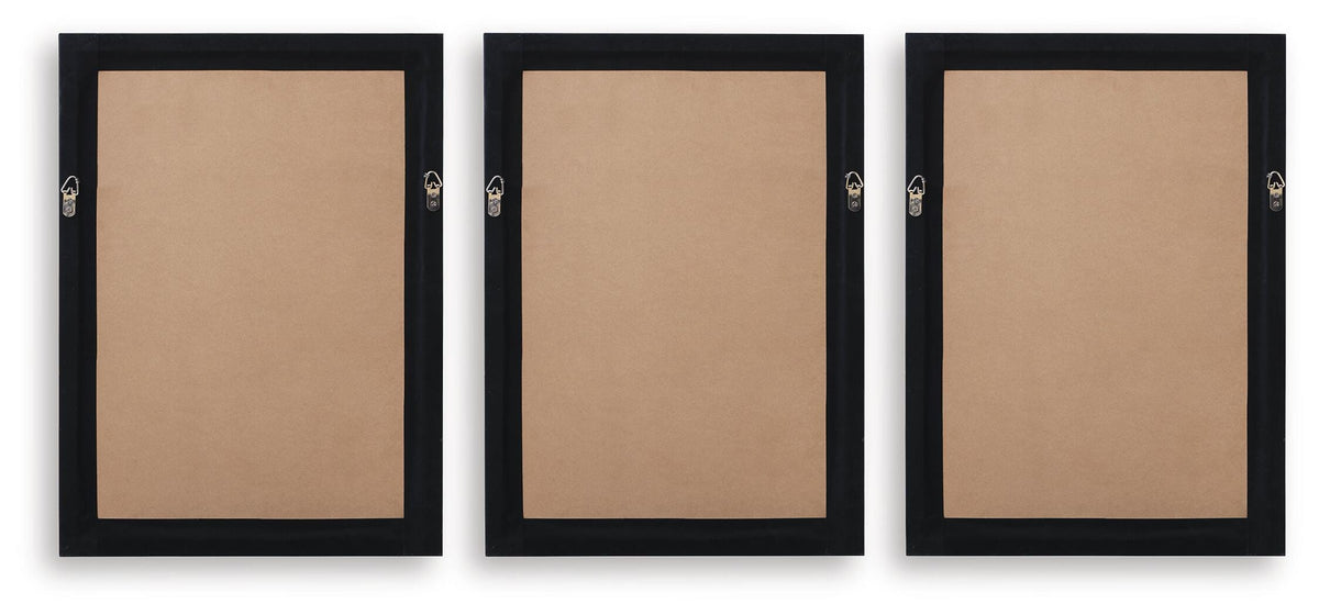 Janisburg Black/White/Brown Wall Art, Set of 3 by Ashley at Eve Furniture