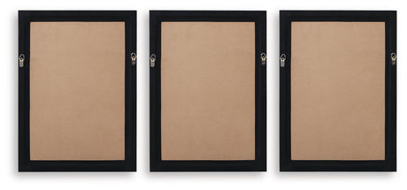 Janisburg Black/White/Brown Wall Art, Set of 3 by Ashley at Eve Furniture