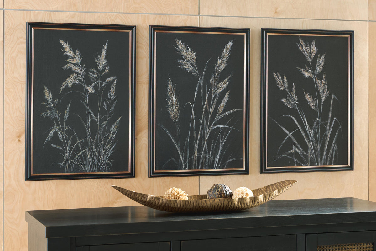 Janisburg Black/White/Brown Wall Art, Set of 3 by Ashley at Eve Furniture