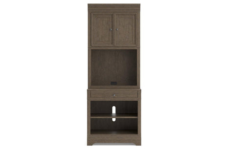 Janismore Weathered Gray Bookcase by Ashley at Eve Furniture