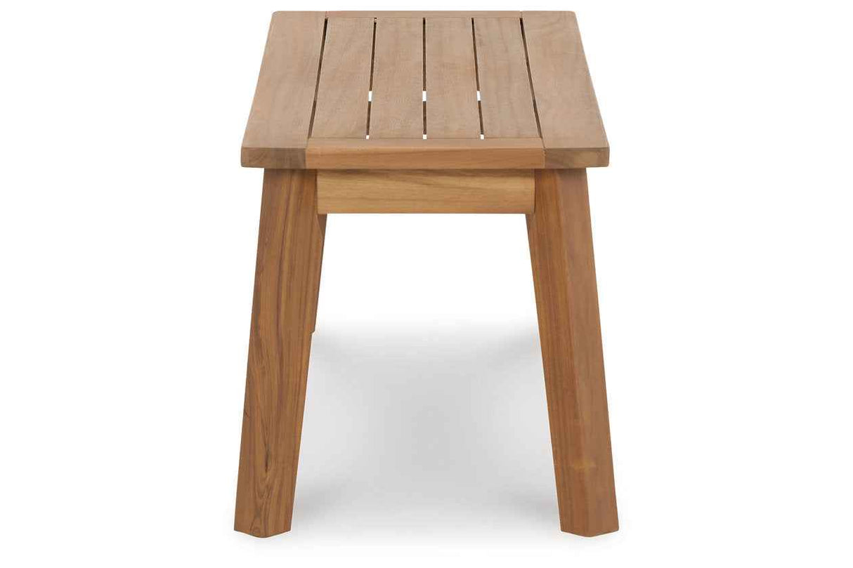 Janiyah Light Brown Outdoor Dining Bench by Ashley at Eve Furniture