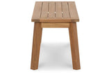 Janiyah Light Brown Outdoor Dining Bench by Ashley at Eve Furniture